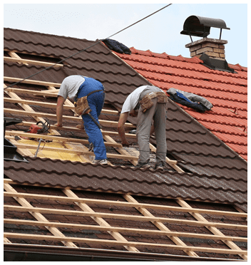 Contractors Working on Roof
